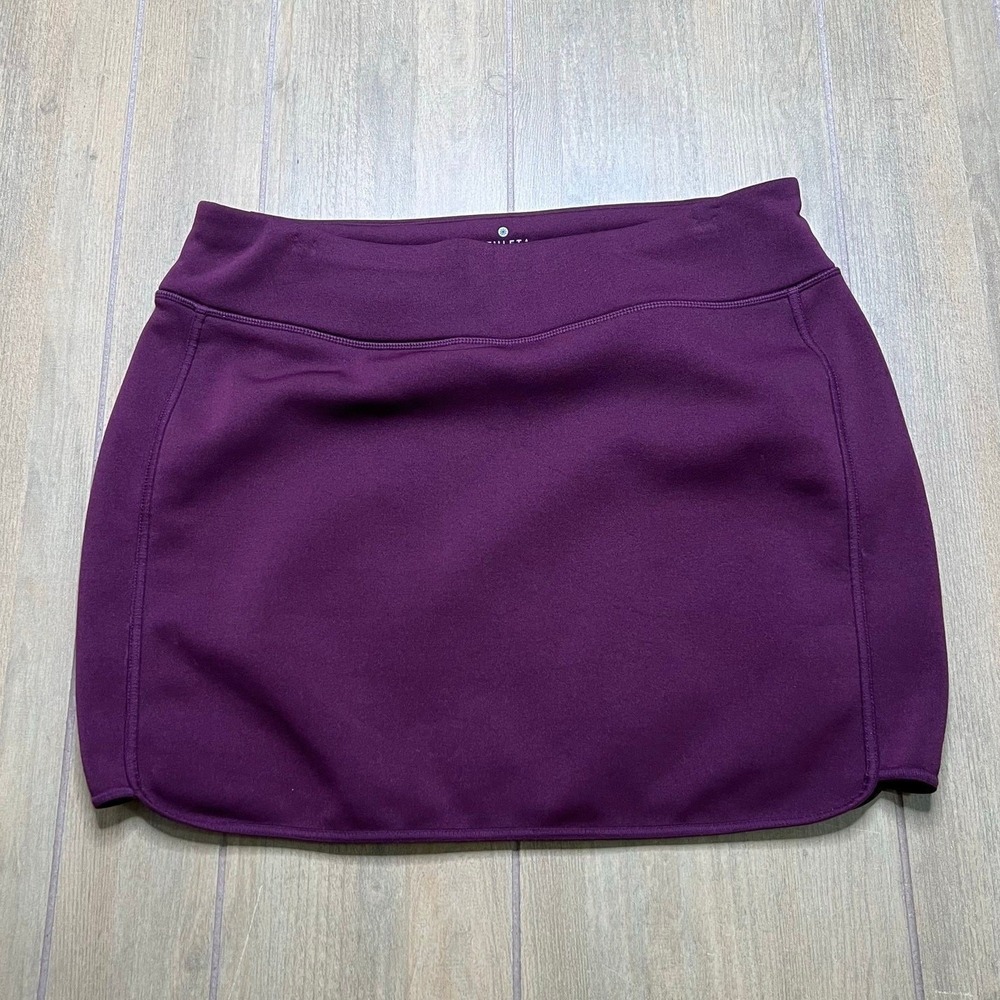 Athleta Skort Women L Burgundy Fleece Lined 152843-01 Athletic Skirt Activewear